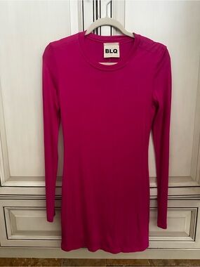 BLQ Fuchsia Long Sleeve Mini Dress